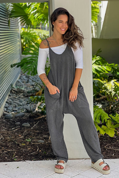 charcoal black  jumpsuit with pockets