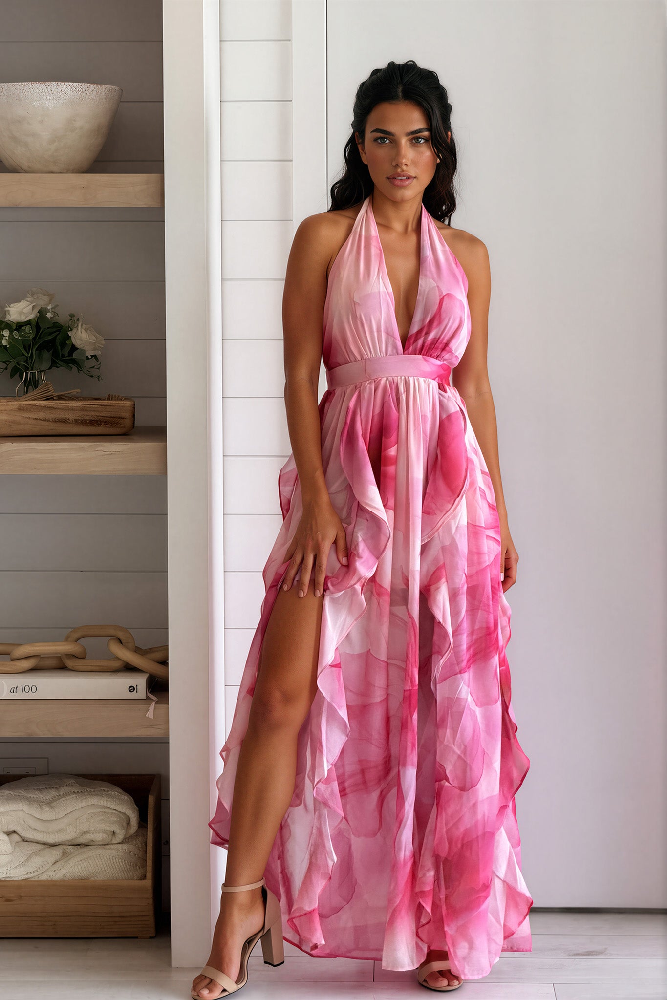fuchsia summer dress Keep It Up Pink Puff Sleeve Maxi  Shop the Mint This floral motif is not just a print Fuchsia Mesh Maxi Dress Night