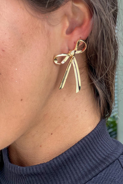 gold bowtie earrings