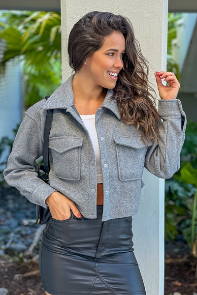 gray cute shacket