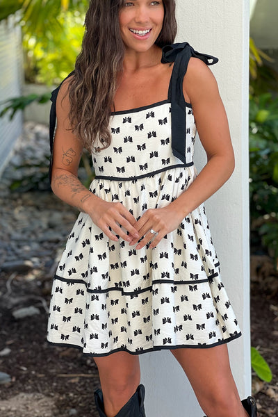 ivory and black dress