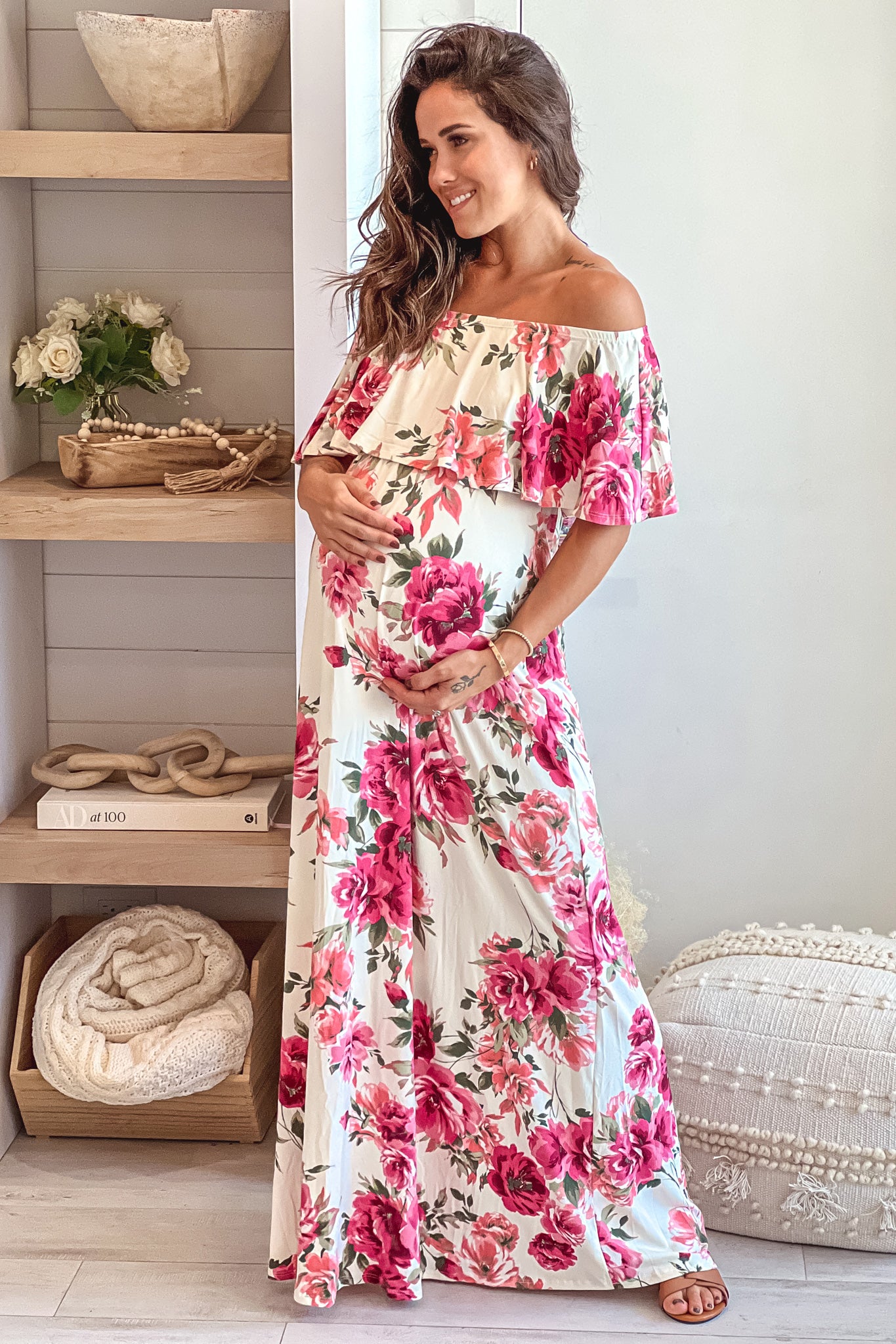 ivory and rose summer maternity maxi dress