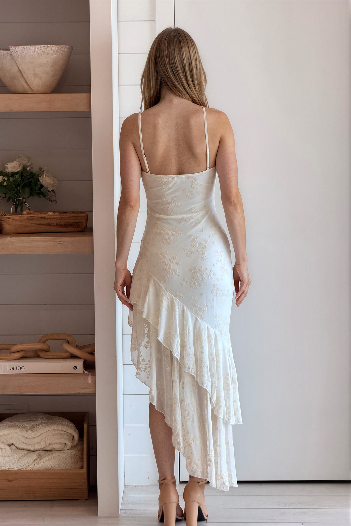 Ivory Floral Asymmetrical Dress | Maxi Dresses – Saved by the Dress