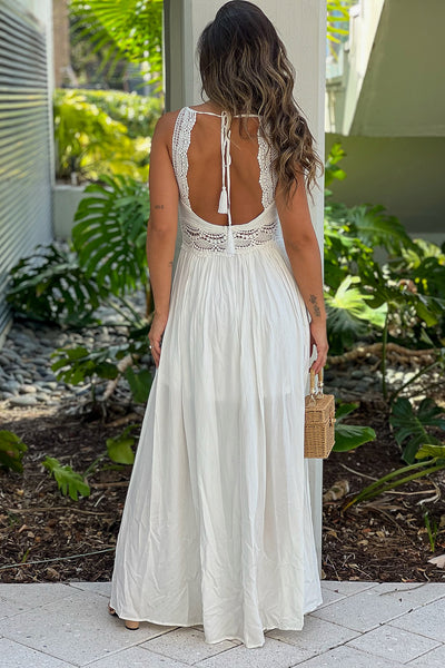 ivory prom maxi dress