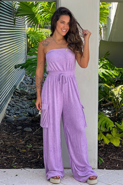 lavender comfy jumpsuit