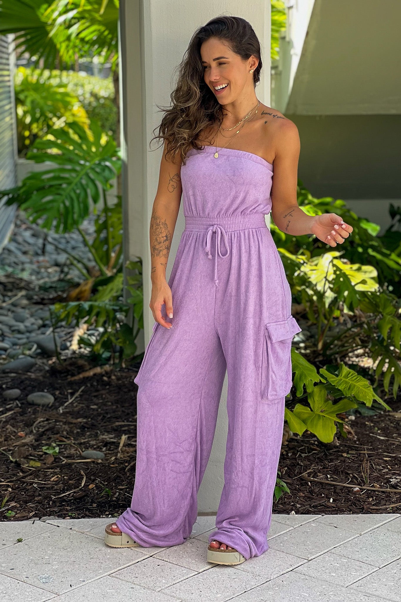 lavender cute jumpsuit