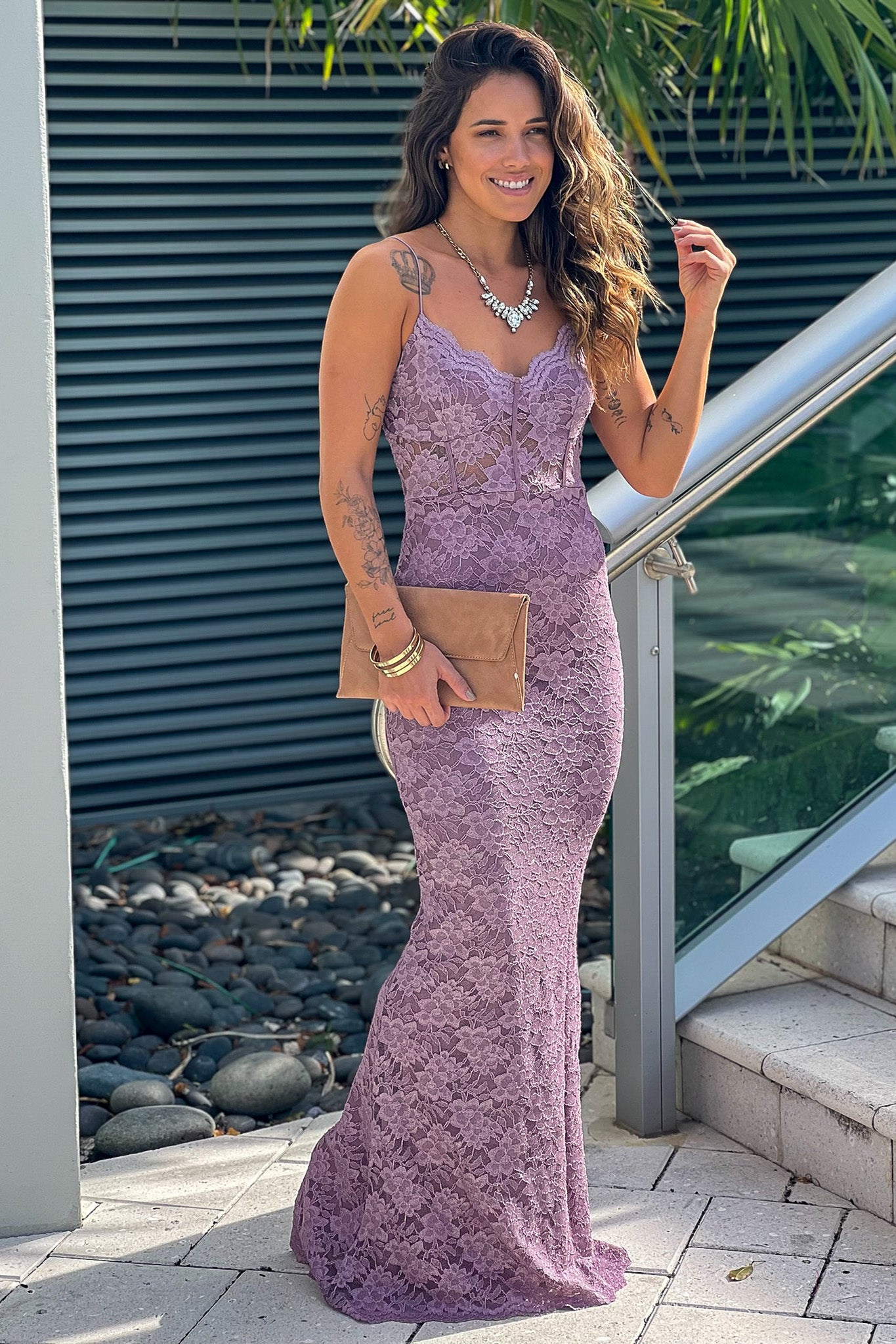 lavender glitter maxi dress
