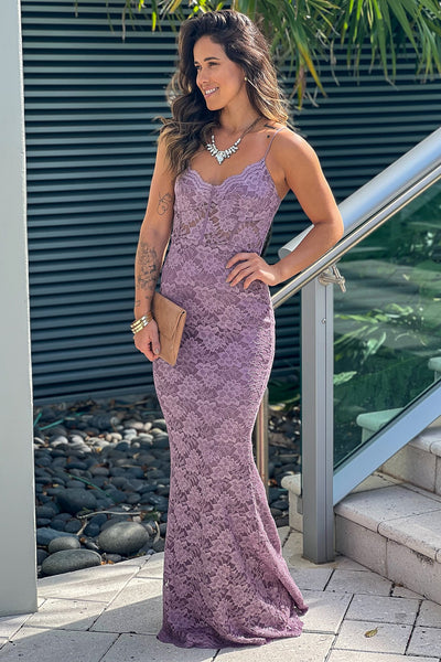 lavender lace maxi dress