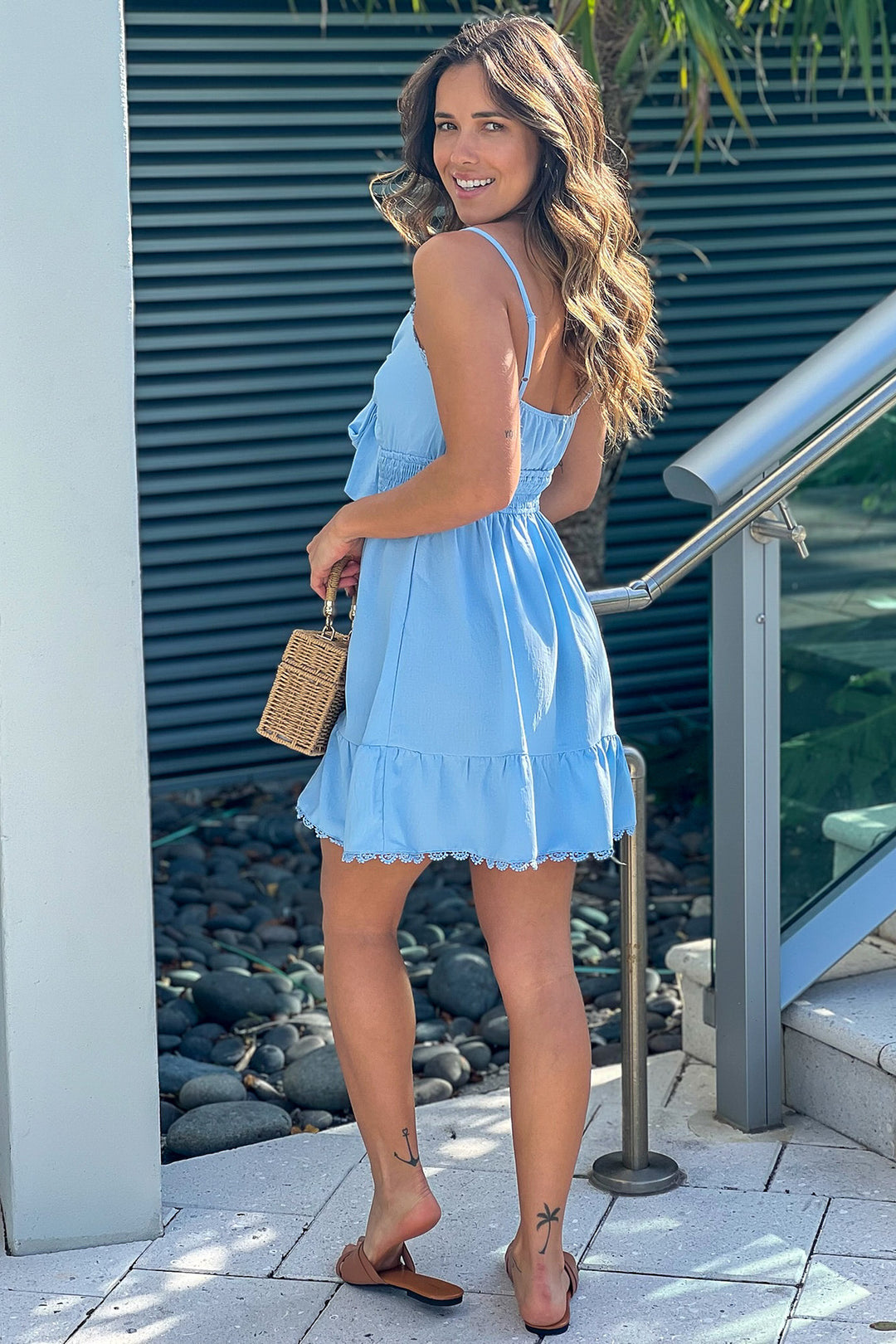 Light Blue Short Dress With Bow | Casual Dresses Saved by the Dress Light Blue Short Dress With Bow | Casual Dresses Saved by the Dress