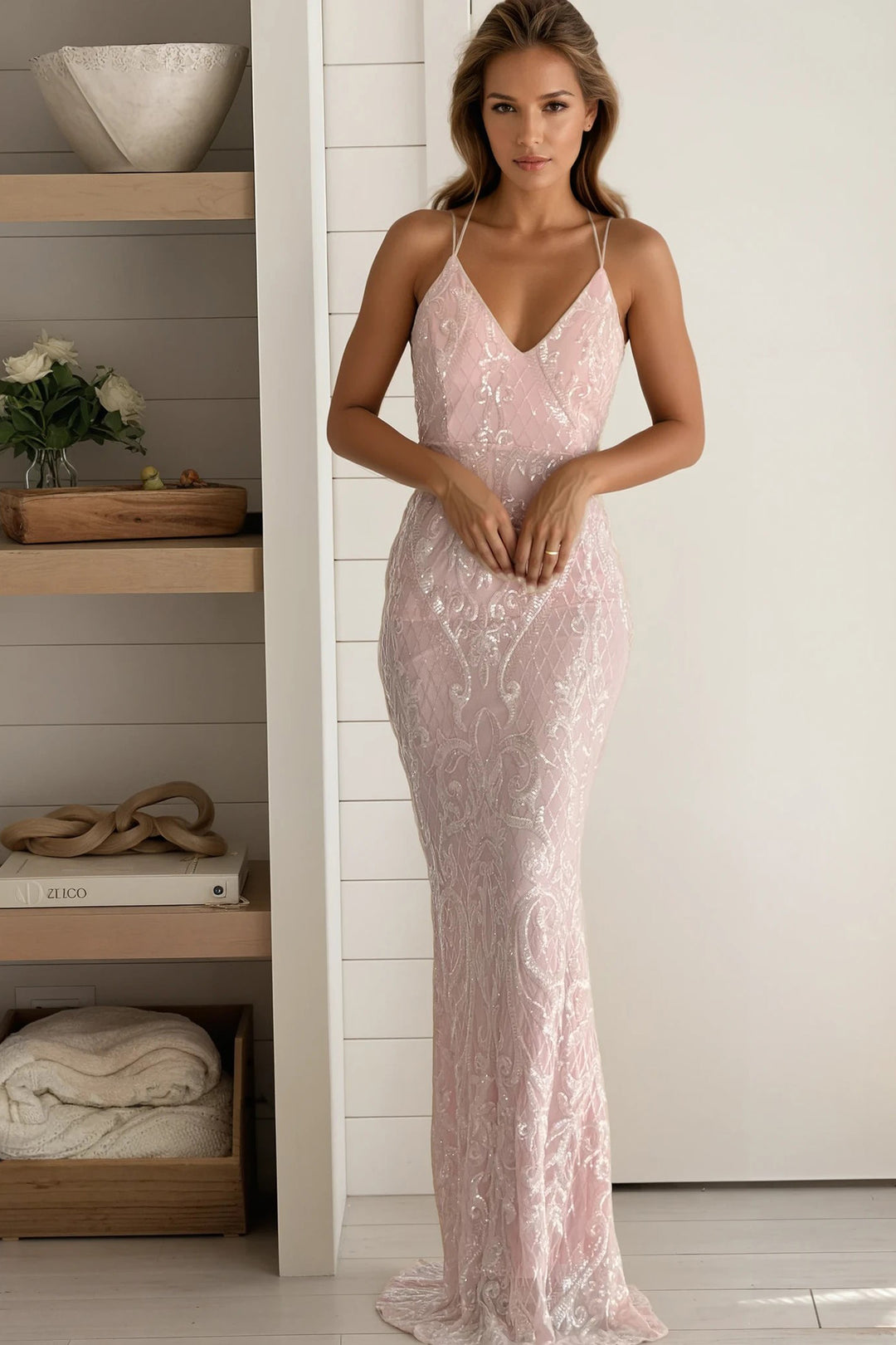 Navy Floor Length Dress
