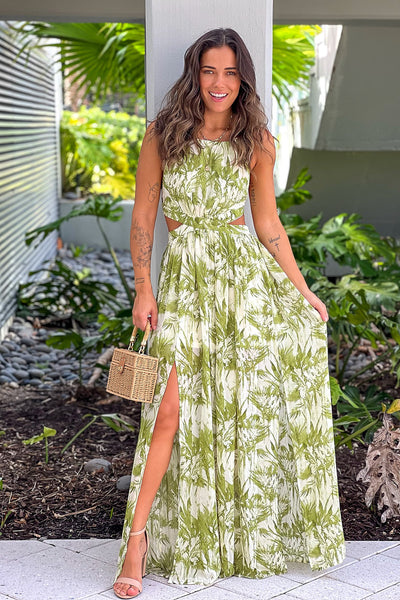 printed maxi dress Picturesque Moments Printed Maxi Dress- Brown, S | Dresses | Staccato