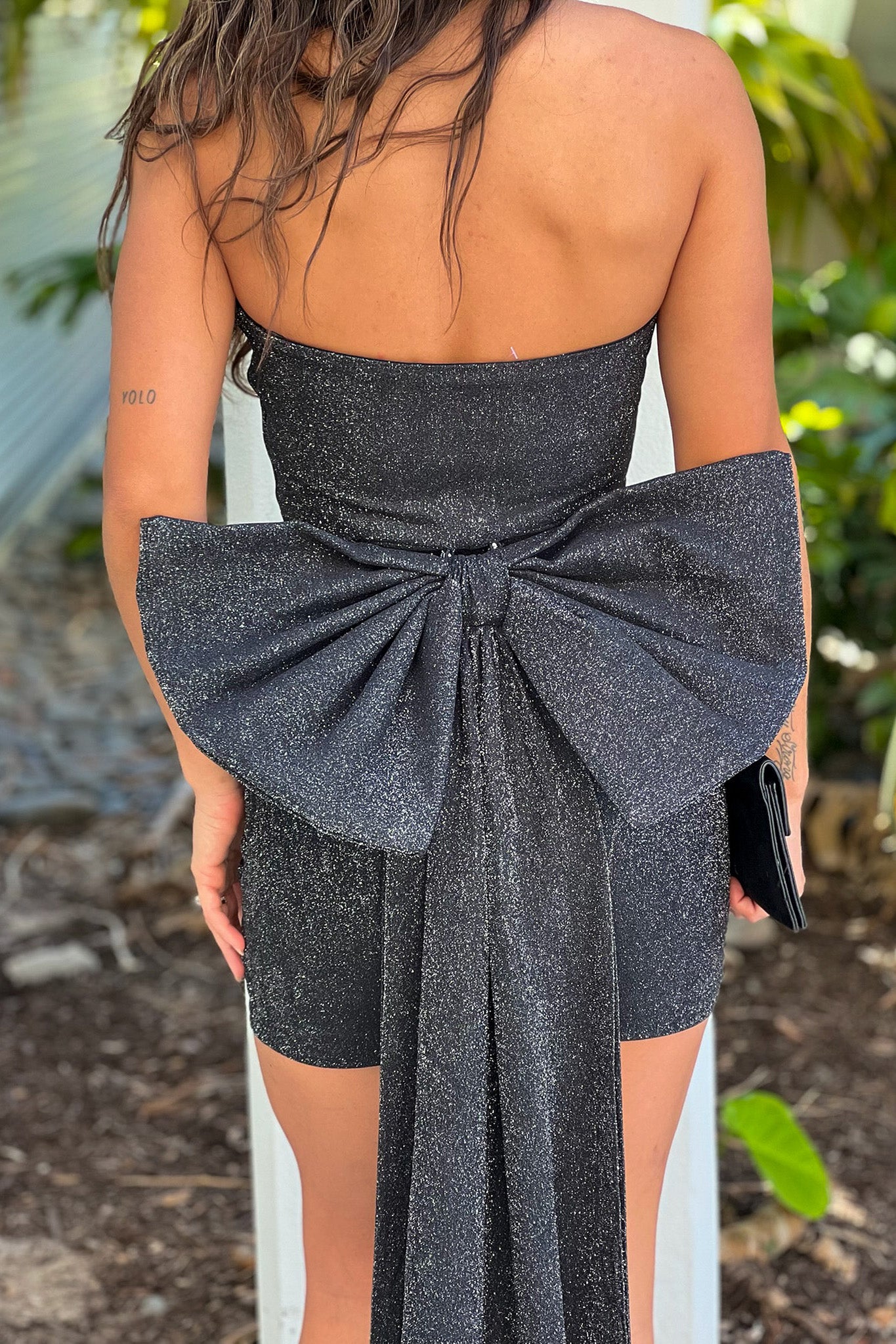 little black dress with bow detail