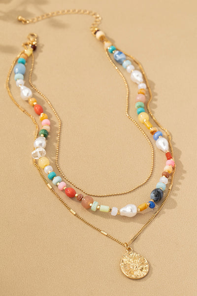 multi color beaded necklace