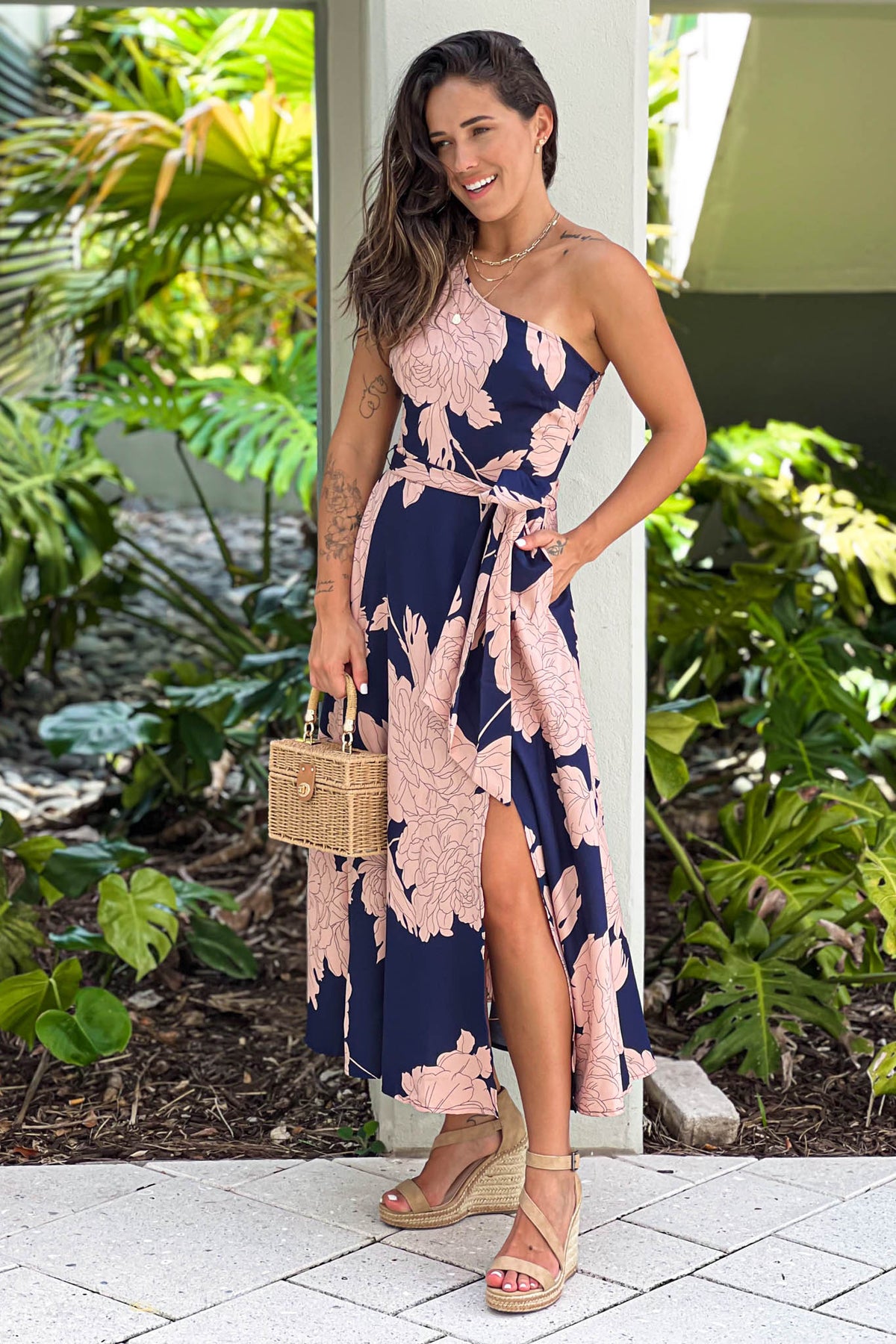 something navy floral one shoulder dress Something Navy Mini and short dresses for Women | Online Sale up to 64% off