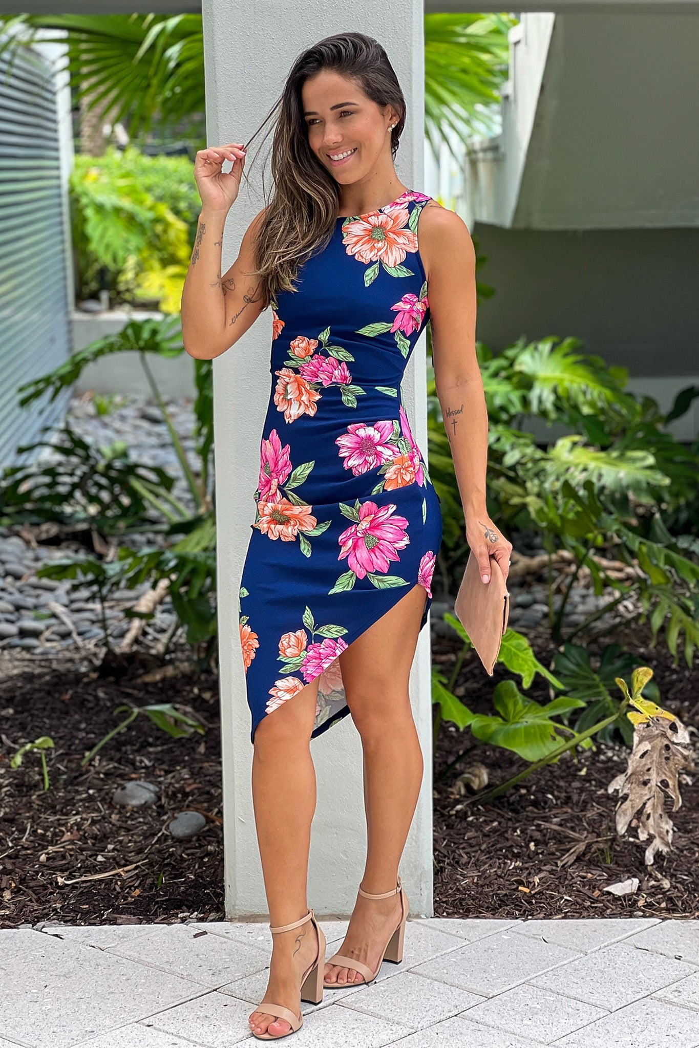 navy floral dress