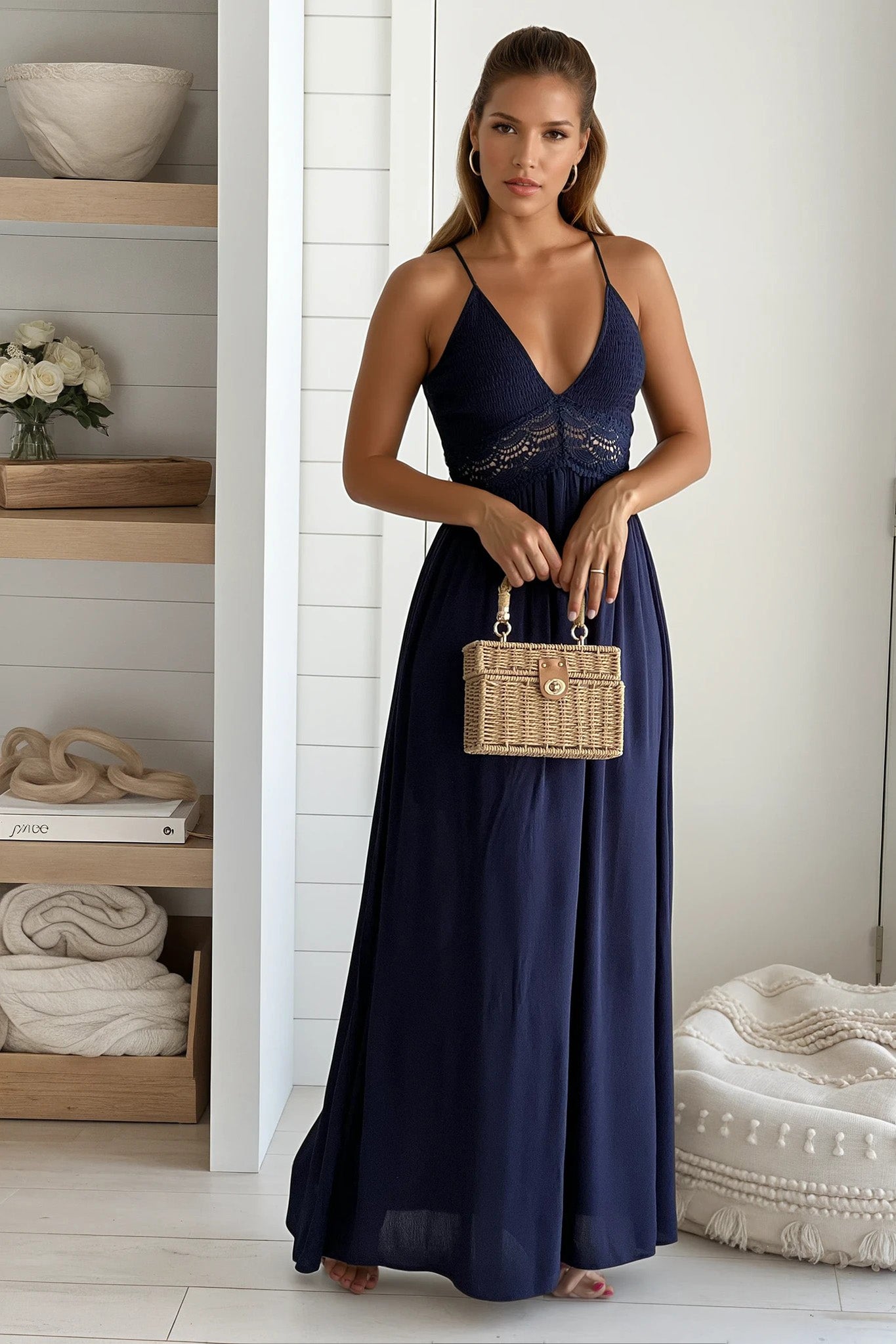 navy formal maxi dress