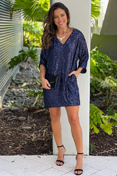 navy loose fit dress