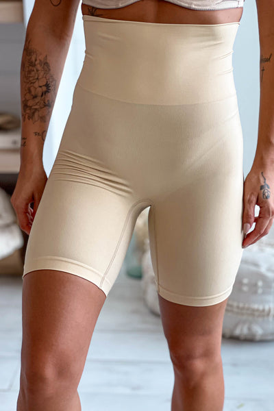nude waist control shorts