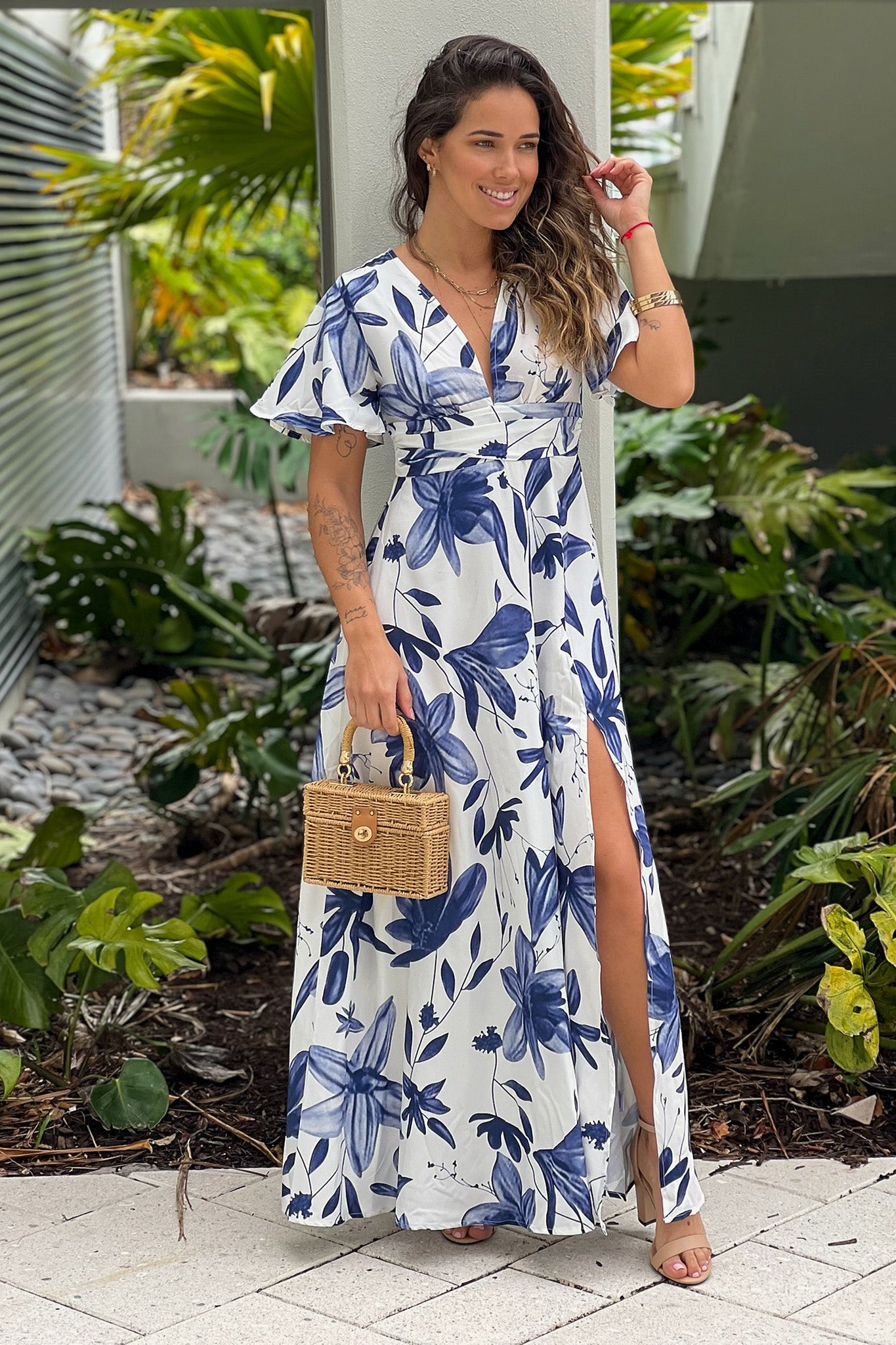 off white and blue combination dress Navy Blue And White Dress Combinations
