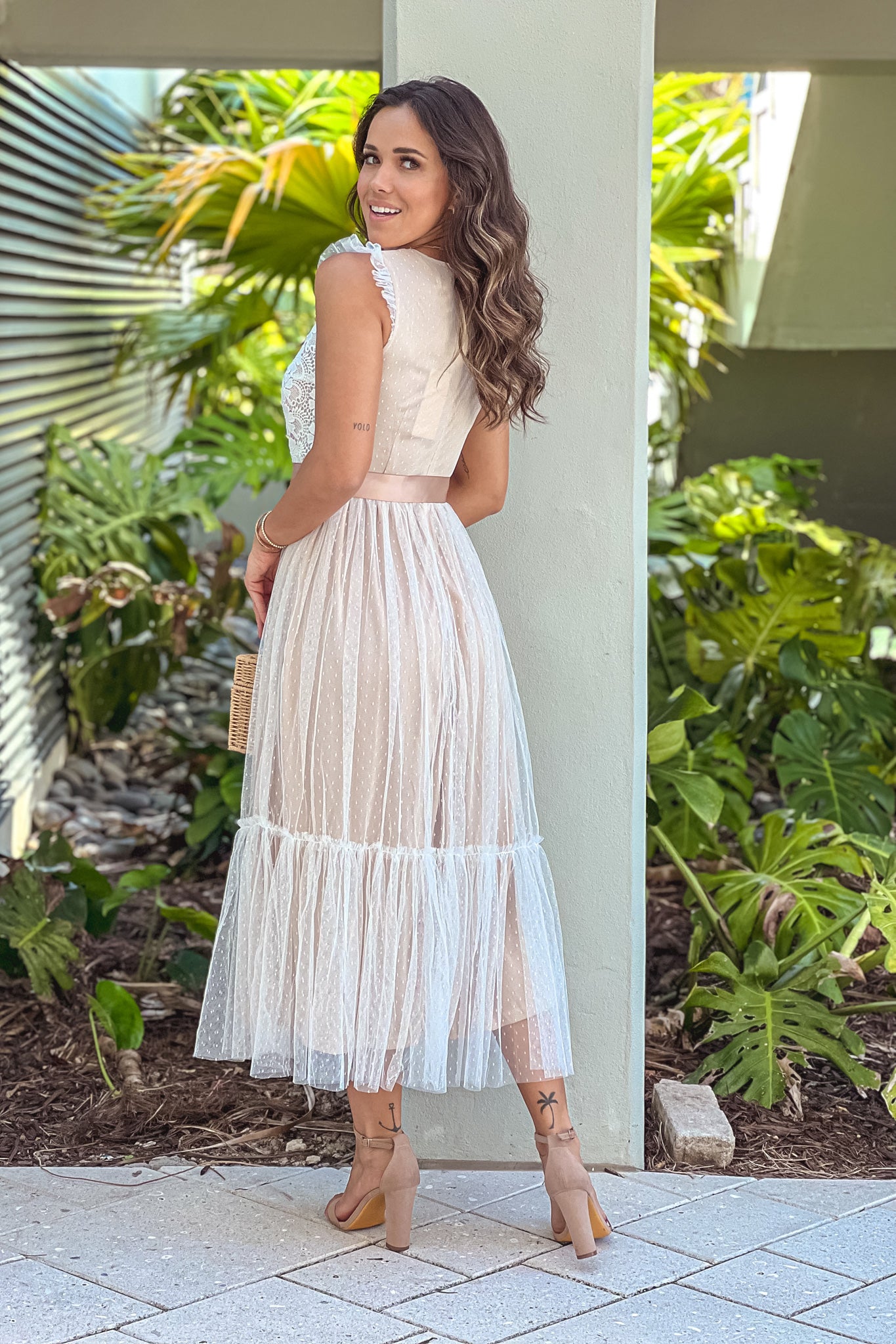 Off White Lace Dress With Satin Belt | Maxi Dresses Saved by the Dress Off White Lace Dress With Satin Belt | Maxi Dresses Saved by the Dress