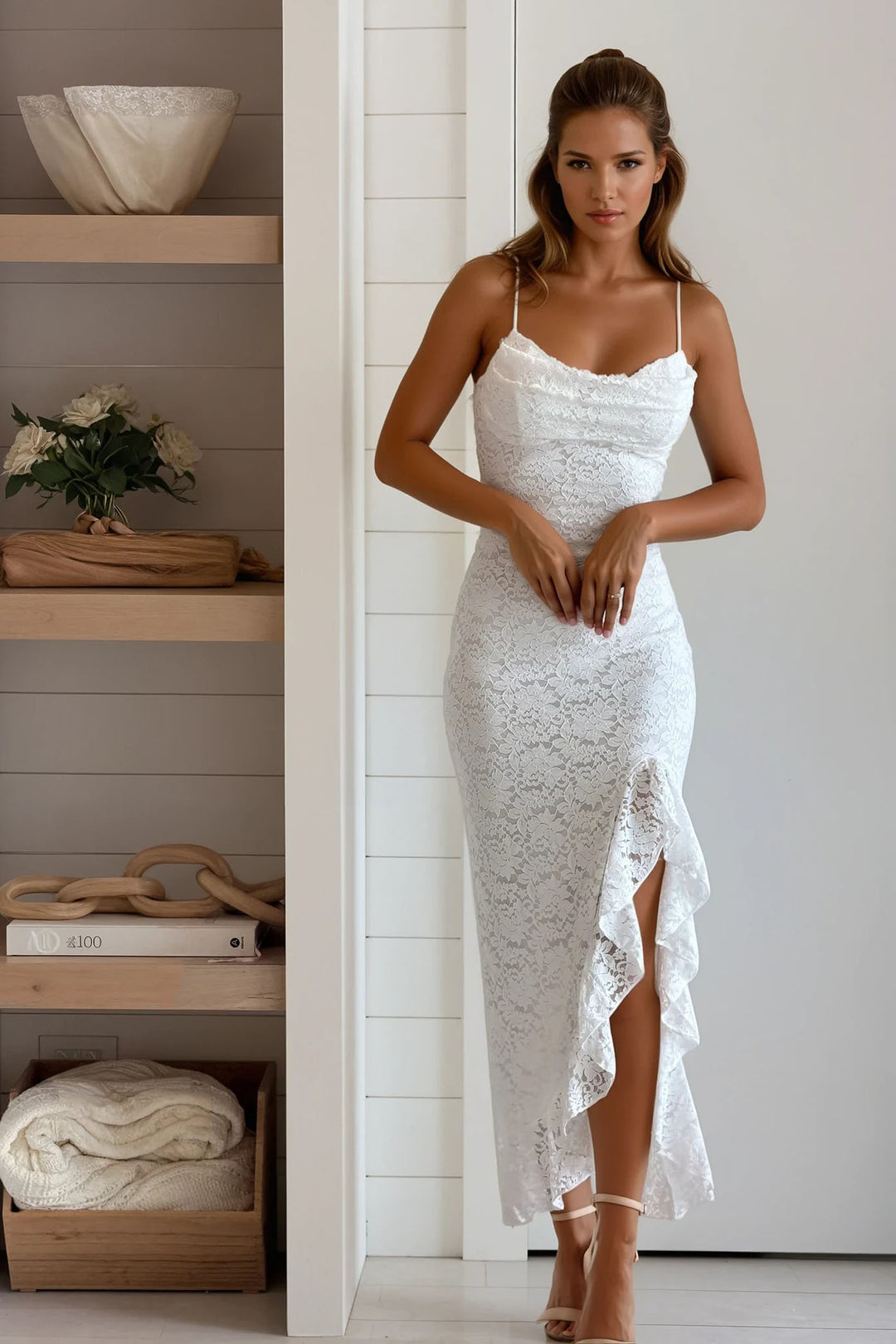 Off White Lace Ruffled Dress | Cocktail Dresses  Saved by the Dress