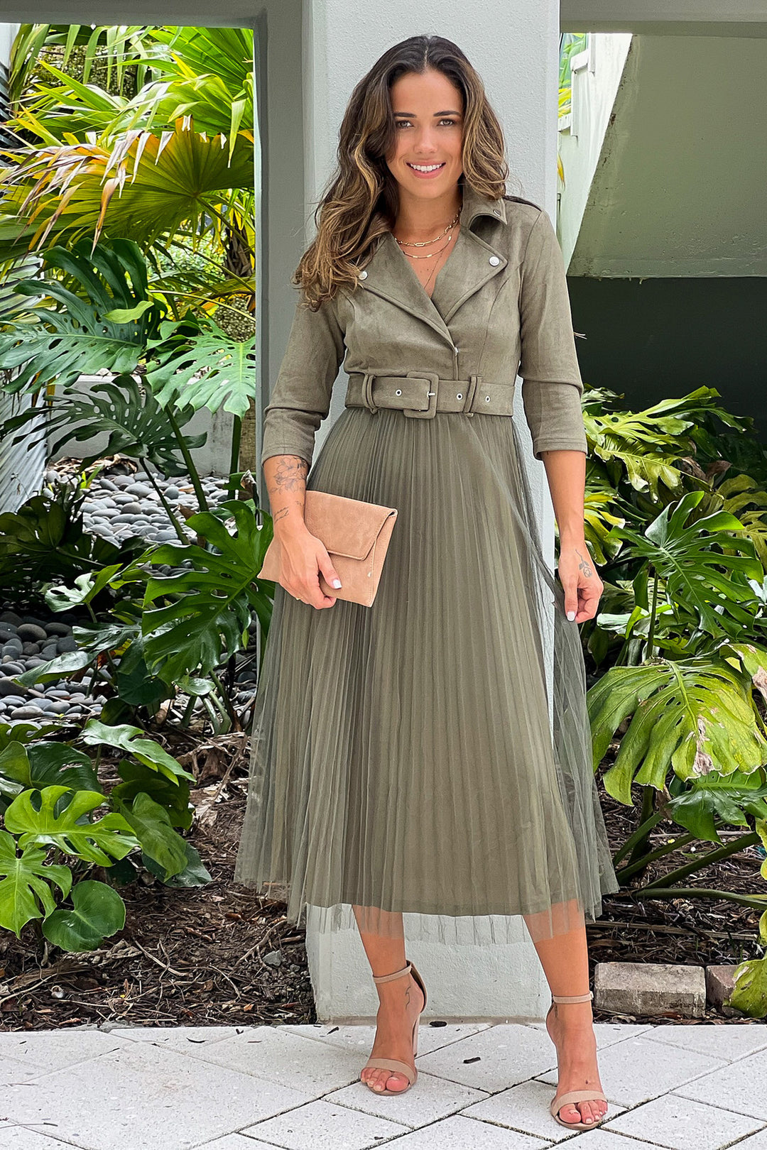 pleated skirts and dresses Olive Skirt Suede Top Dress girl mermaid costume White Floral Fit And The dress is very المقاس:US6