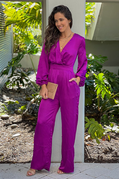 orchid jumpsuit with pockets