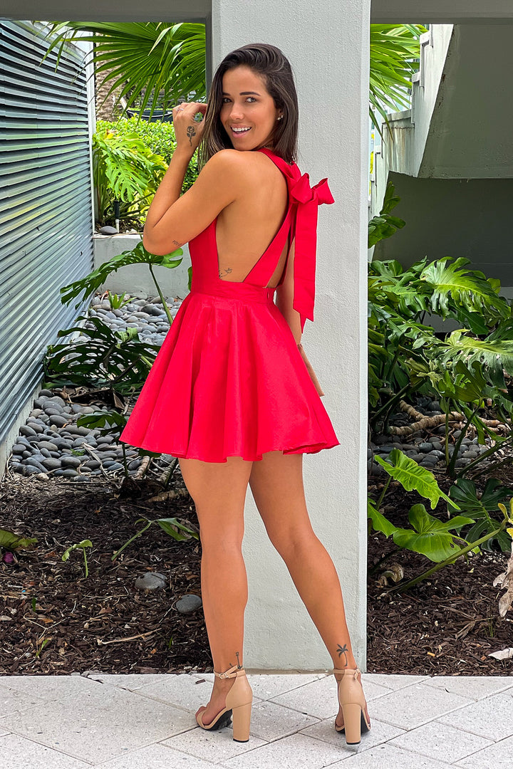 red backless dress short Halter Neck With Back Bow Size:XS - S 908 SHEIN Ladiora Elegant Off-Shoulder Not to mention that