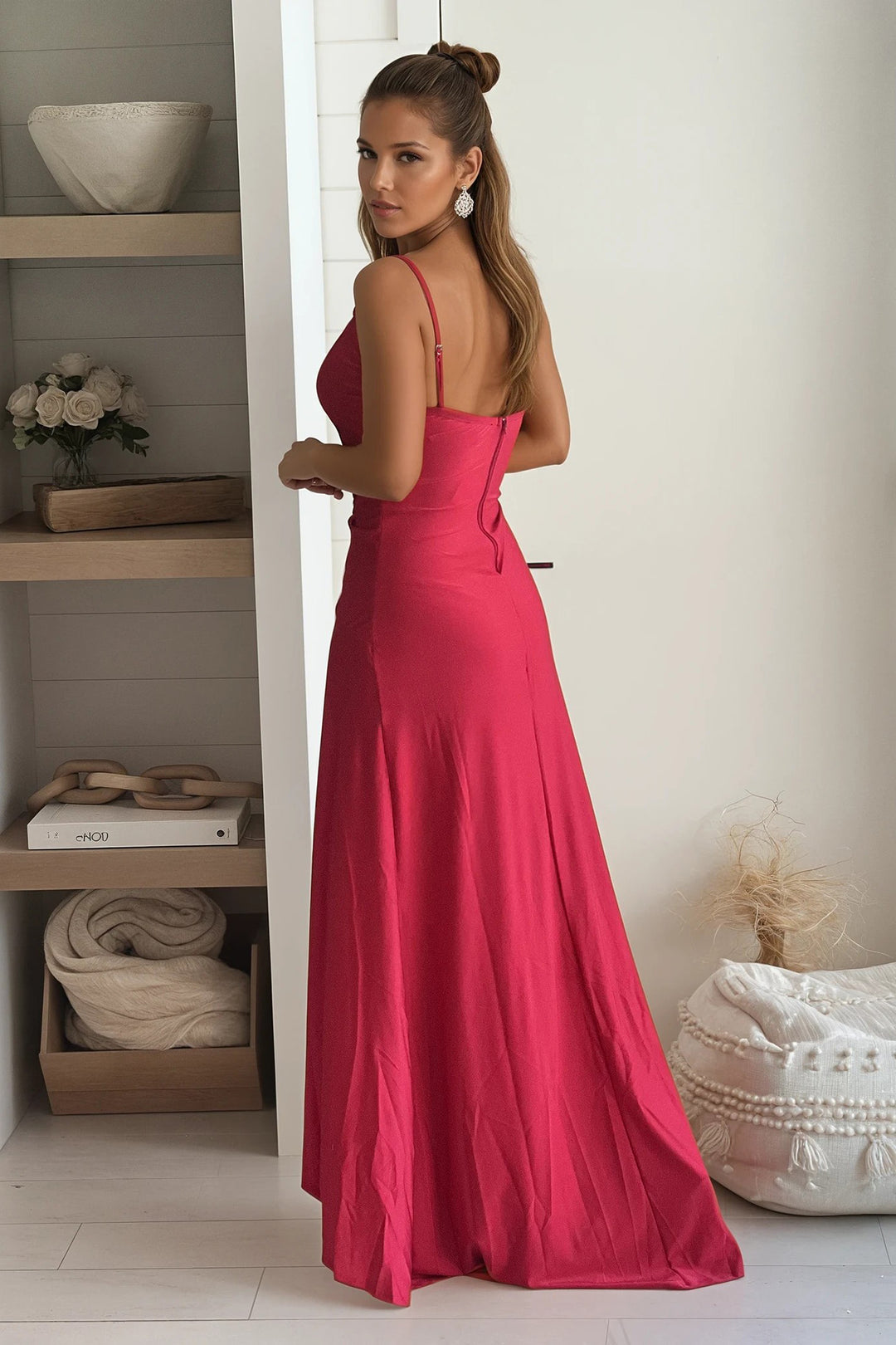 Red Ruffled High Low Dress Red Ruffled High Low Dress