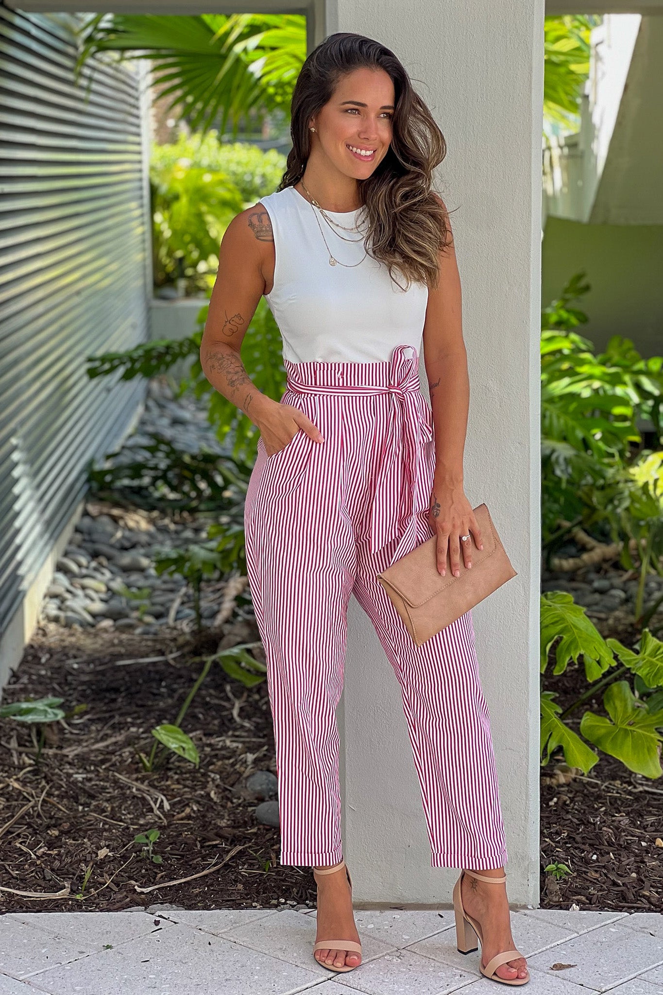 red striped jumpsuit