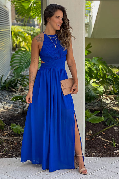 royal blue formal maxi dress