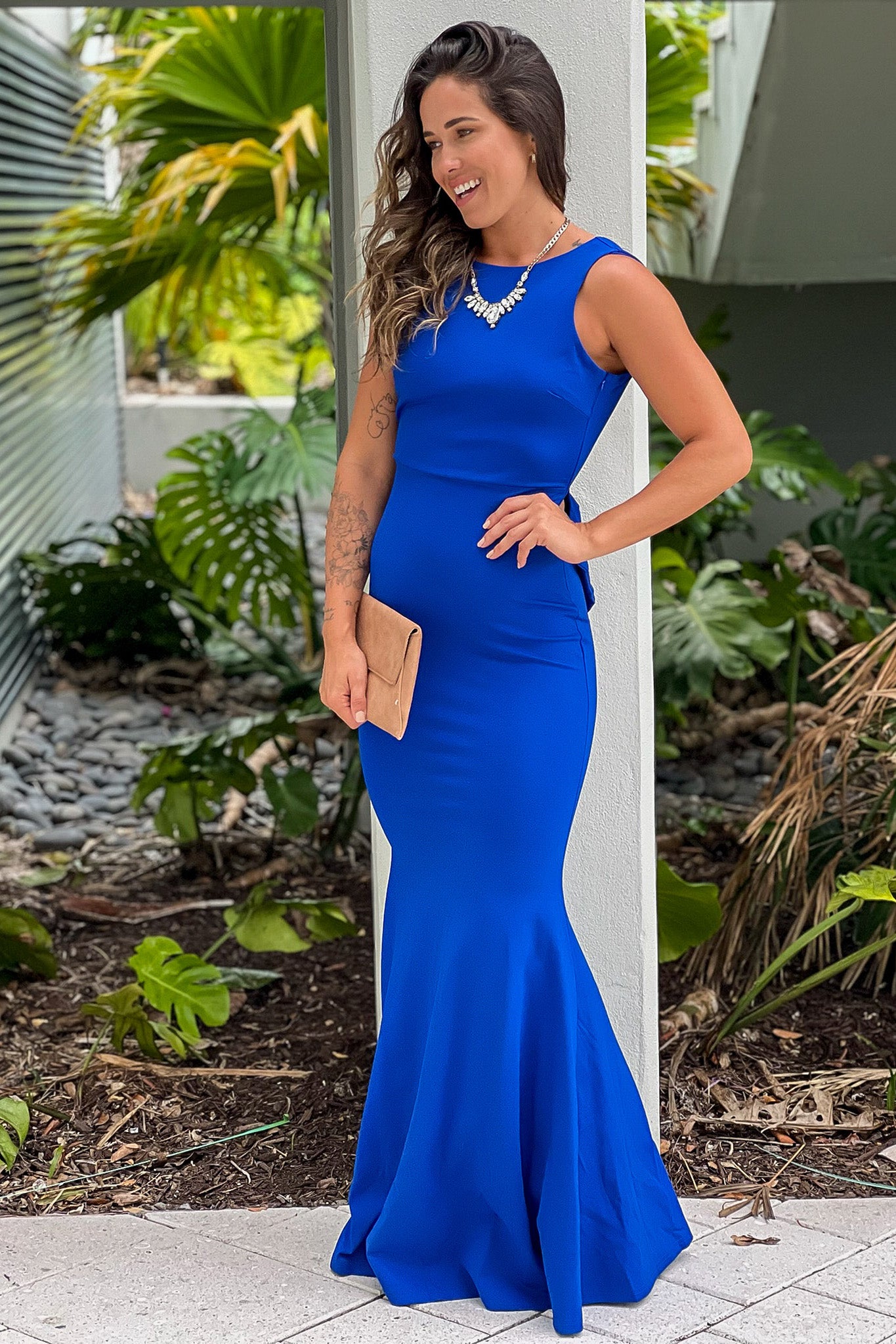 royal blue prom maxi dress