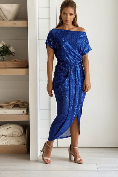 royal blue sequin dress