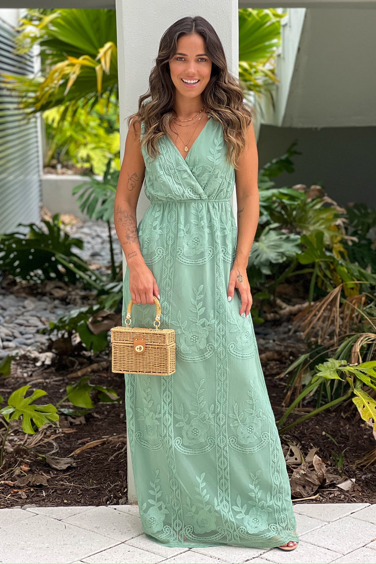 Sage Lace Maxi Dress Zinnia Embellished Maxi Dress In Sage Green Sage Lace Maxi Dress Zinnia Embellished Maxi Dress In Sage Green