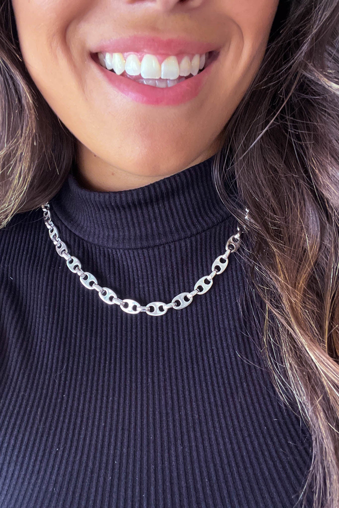 silver marina chain necklace
