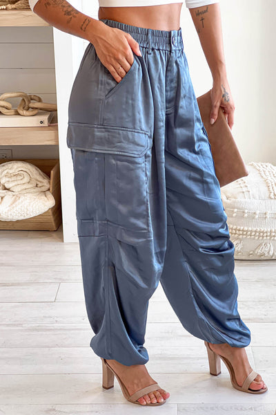 steel blue pants with pockets