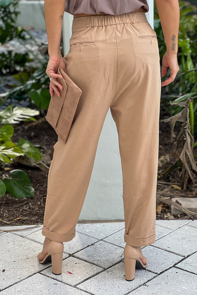 taupe cropped pants