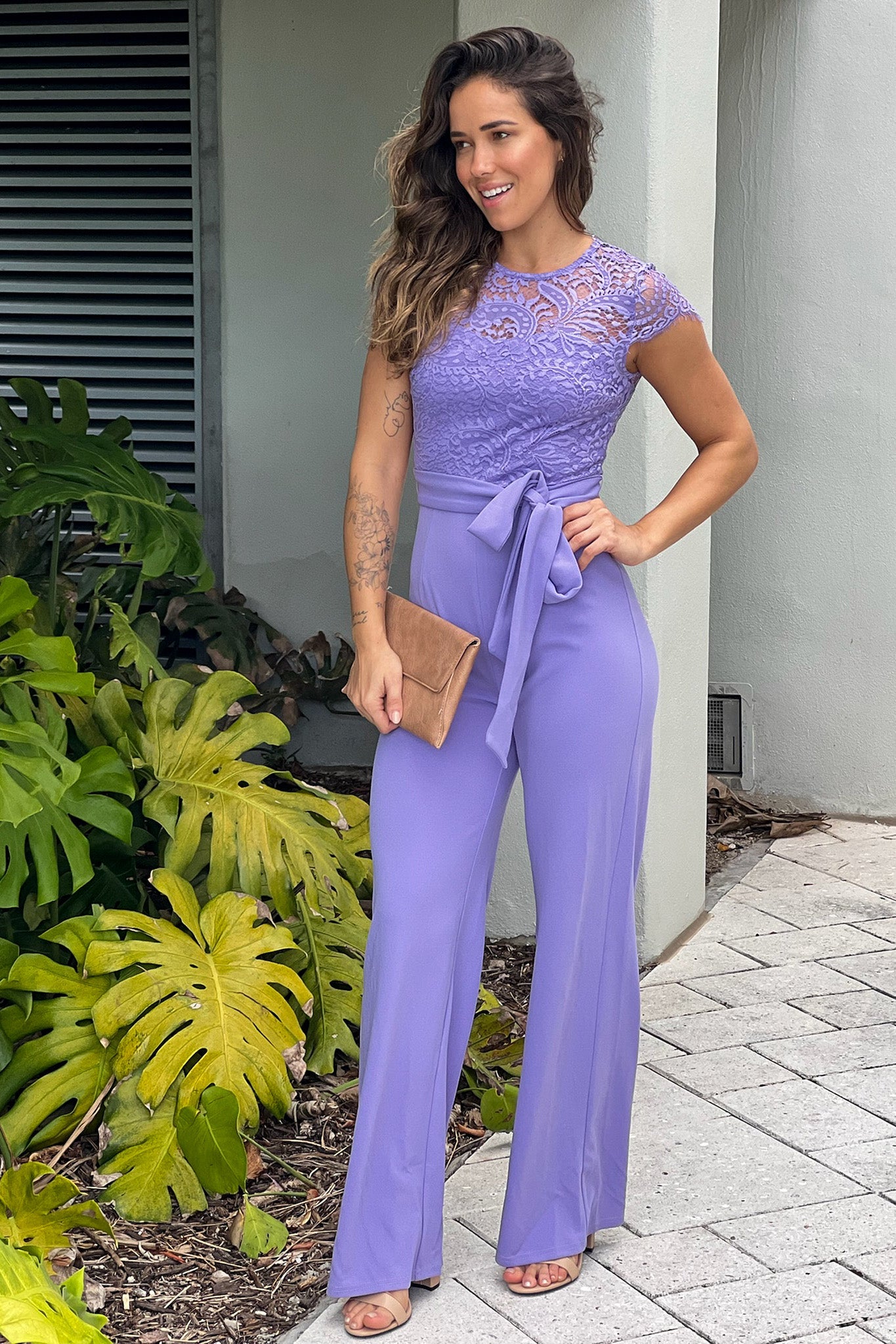violet formal jumpsuit