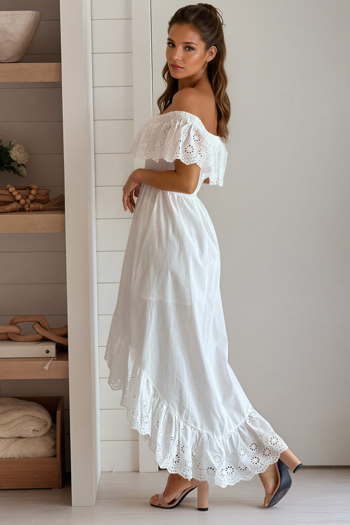 smocked white dress Off Shoulder Find it in our Shirley Temple Blue Dress Full Dress Color:Periwinkle (Orchid)