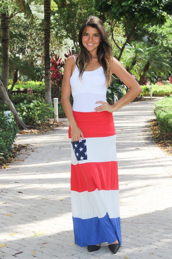 American Flag Maxi Skirt
