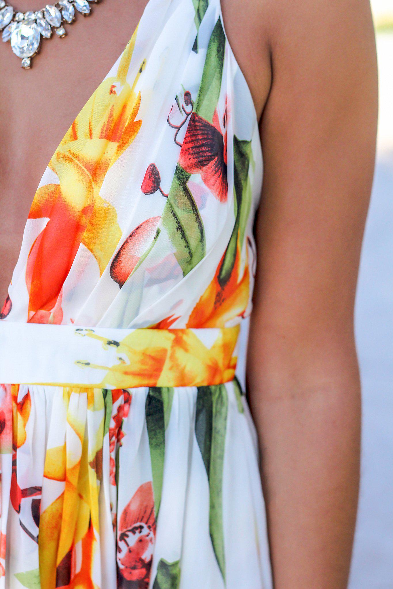 White Dress Orange Flowers Arizona White Floral Print Maxi Dress White Dress Orange Flowers Arizona White Floral Print Maxi Dress