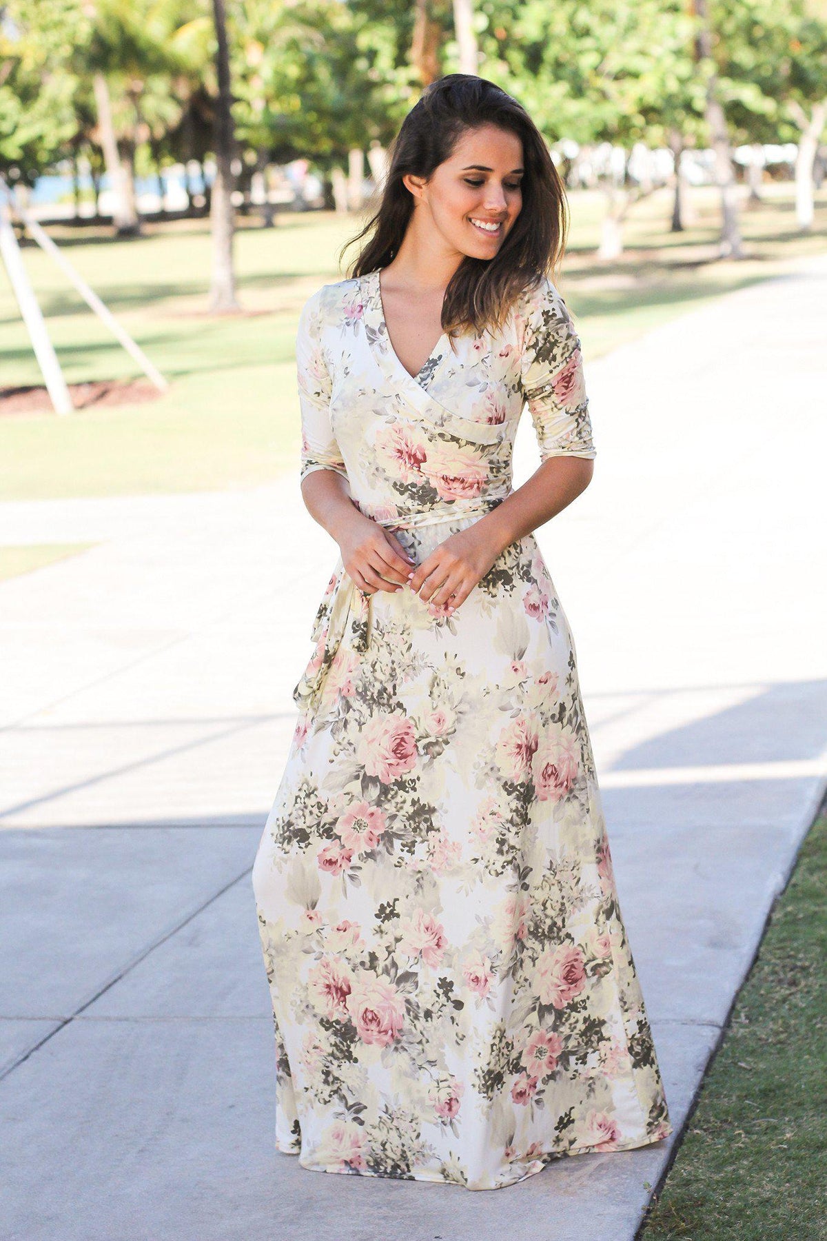 Yellow Floral Wrap Maxi Dress | Maxi Dresses – Saved by the Dress