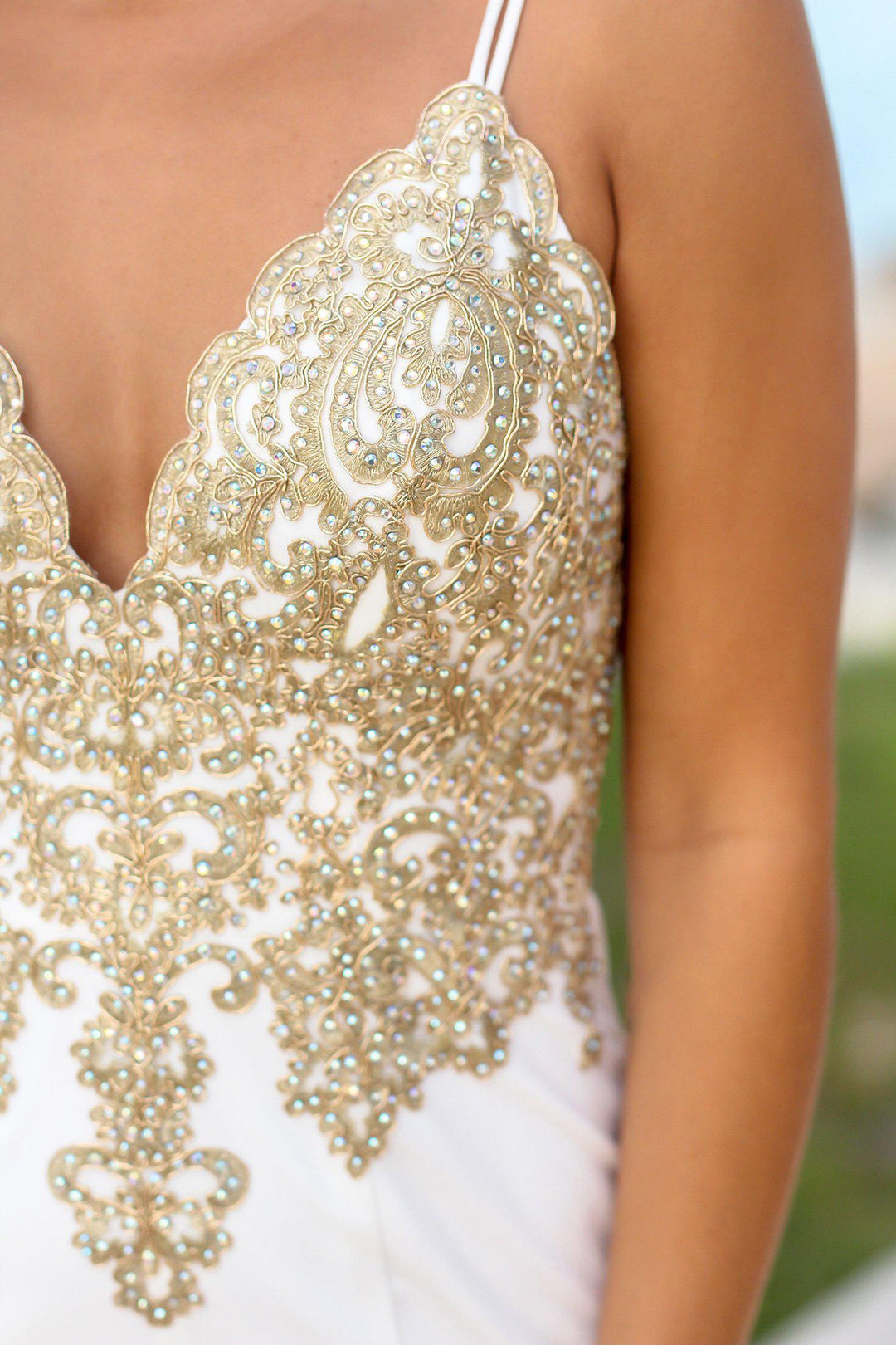 Cream Maxi Dress with Jeweled Top | Maxi Dresses Saved by the Dress Cream Maxi Dress with Jeweled Top | Maxi Dresses Saved by the Dress
