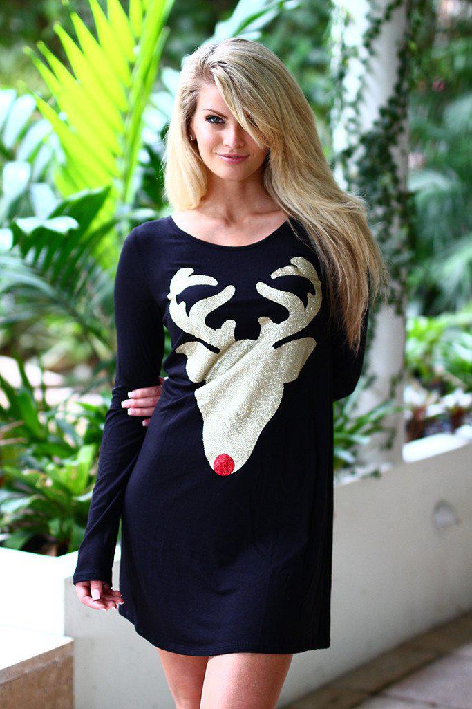 Black And Gold Rudolph Tunic