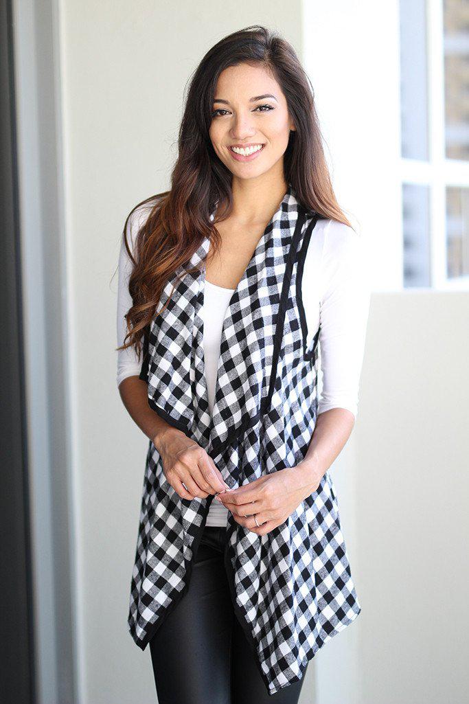 Black and White Checkered Vest