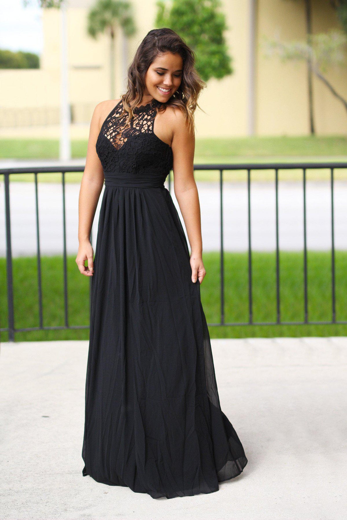 Black Crochet Maxi Dress | Bridesmaid Dresses – Saved by the Dress