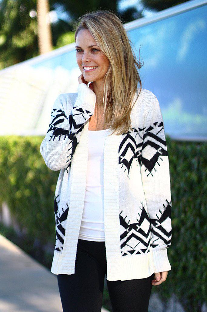 Black And Ivory Cardigan