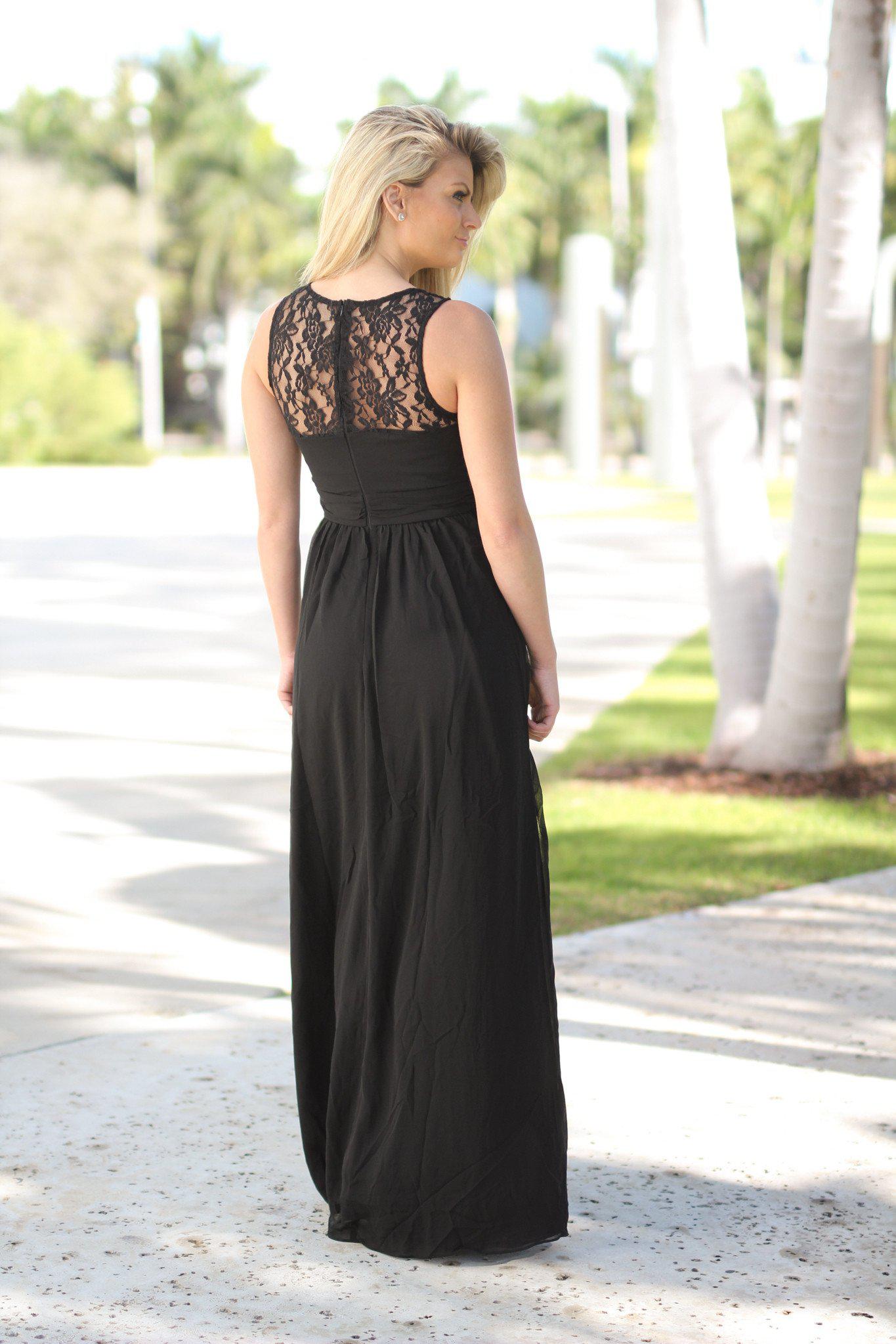 Black Lace Top Maxi Dress | Black Maxi Dress Saved by the Dress Black Lace Top Maxi Dress | Black Maxi Dress Saved by the Dress