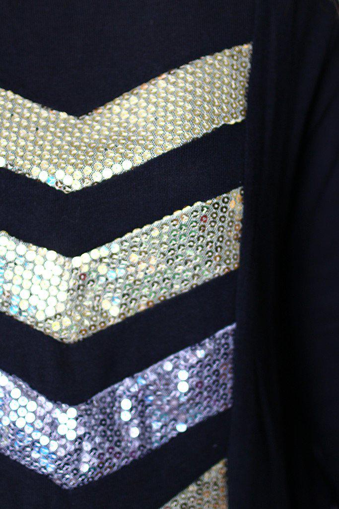 Chevron Sequin Top