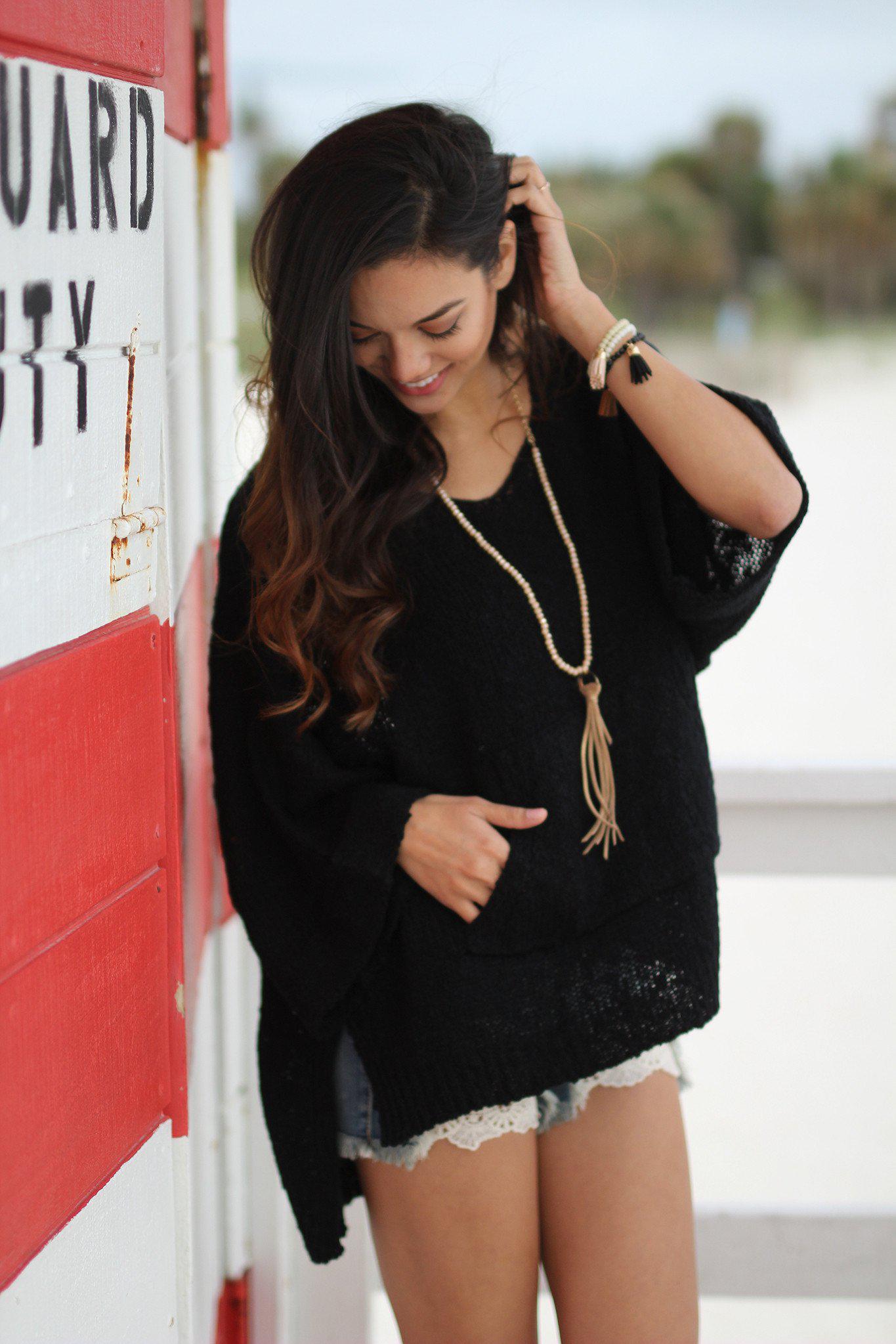 Black Sweater with Pocket